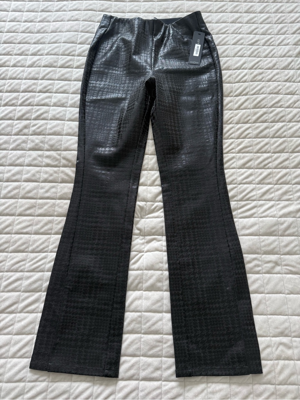 Liverpool Black Coated Plaid Women’s Flared Jeans